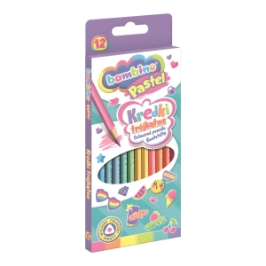 Kredki Szkolne Trójkątne 12 kolorów Pastelowe Bambino