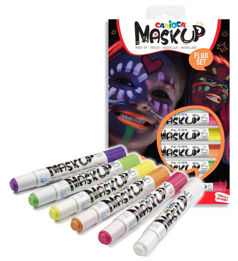 Kredki Do Twarzy Carioca MaskUP 6 Kolorów Neonowych (43156)