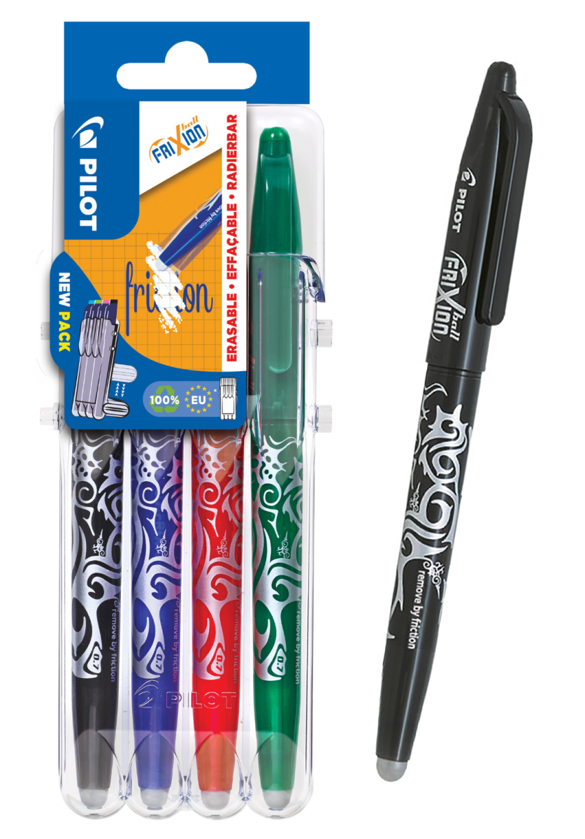 Zestaw Długopisów Pilot Frixion Ball FR07 4 Kolory PIBL-FR7X4 + Etui