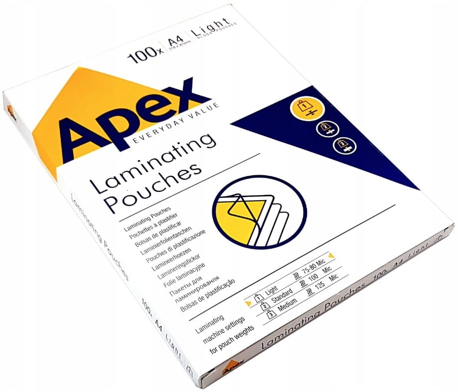 Folia Laminacyjna A4/75-80u Błyszcząca Apex
