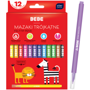 Flamastry Mazaki Trójkątne 12 Kolorów BB Friends Kids Interdruk