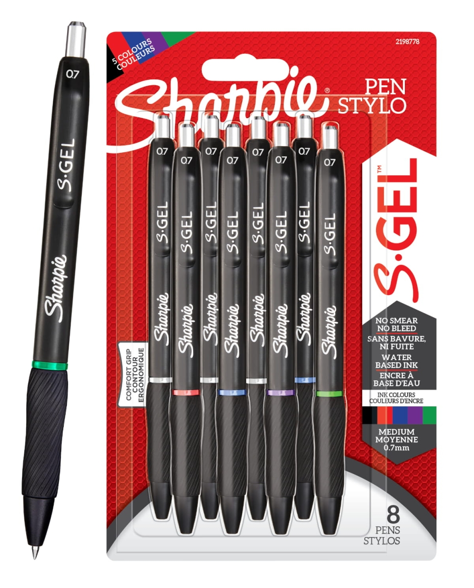 Długopis Żelowy Sharpie S-Gel 0,7mm 8 Sztuk Na Blistrze 5 Kolorów