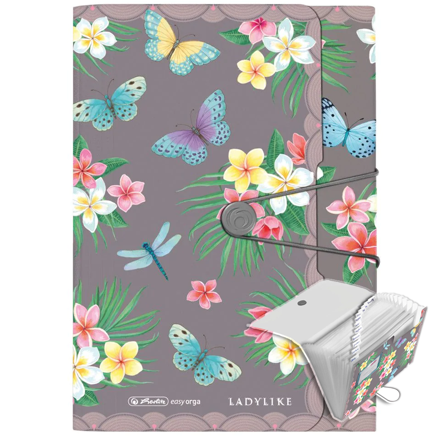 Teczka Rozkładana PP A4 12 Przegródek Ladylike Butterflies Herlitz 50044023