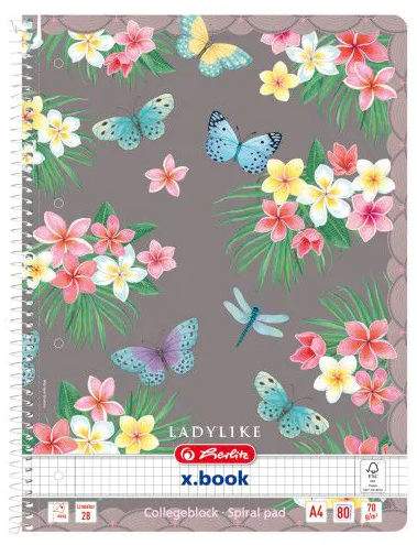 Kołozeszyt A4/80 Krata Ladylike Butterflies Herlitz 50044238