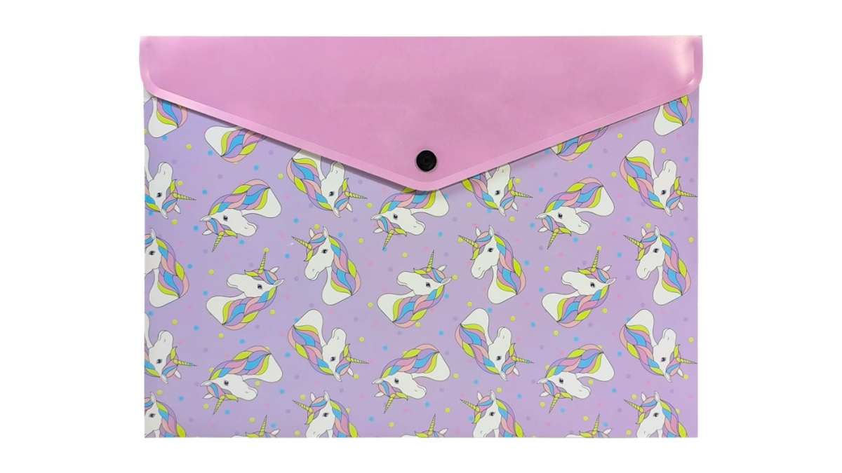 Teczka Kopertowa Na Zatrzask Plastikowa PP A4 Biurfol UNICORN Jednorożce