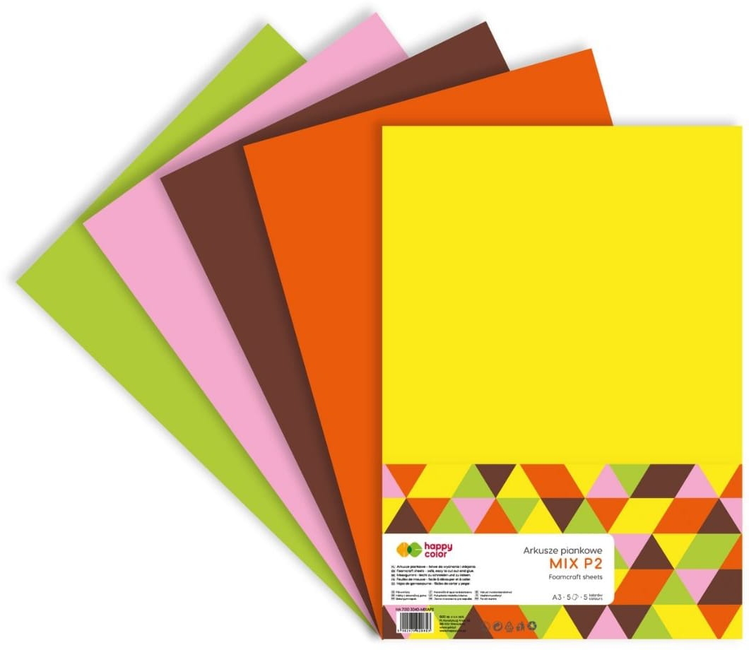 Arkusze Piankowe A3 MixA2 5 Arkuszy Happy Color