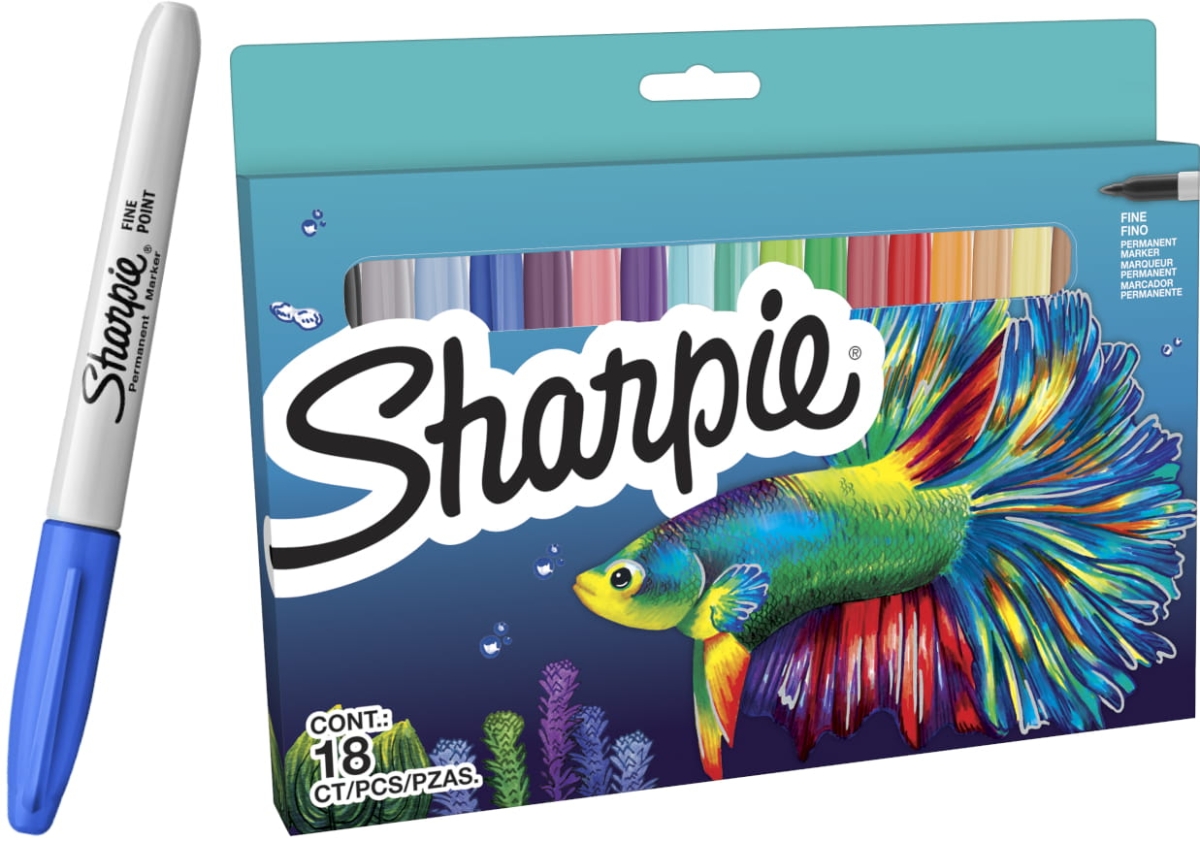 Markery Permanentne Sharpie Edycja Limitowana Zestaw 18 Kolorów Fish