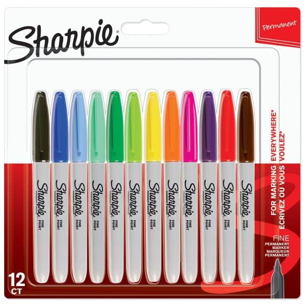 Markery Kreatywne Permanentne Sharpie Fine Zestaw 12 Kolorów