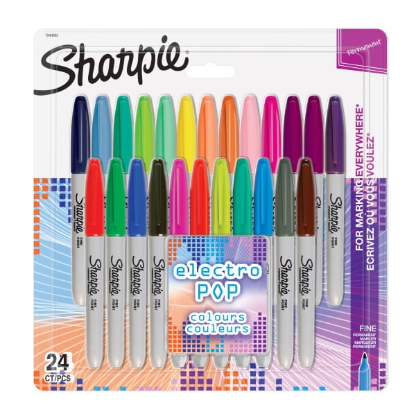 Markery Kreatywne Permanentne Sharpie Fine Zestaw 24 Kolory Electro Pop