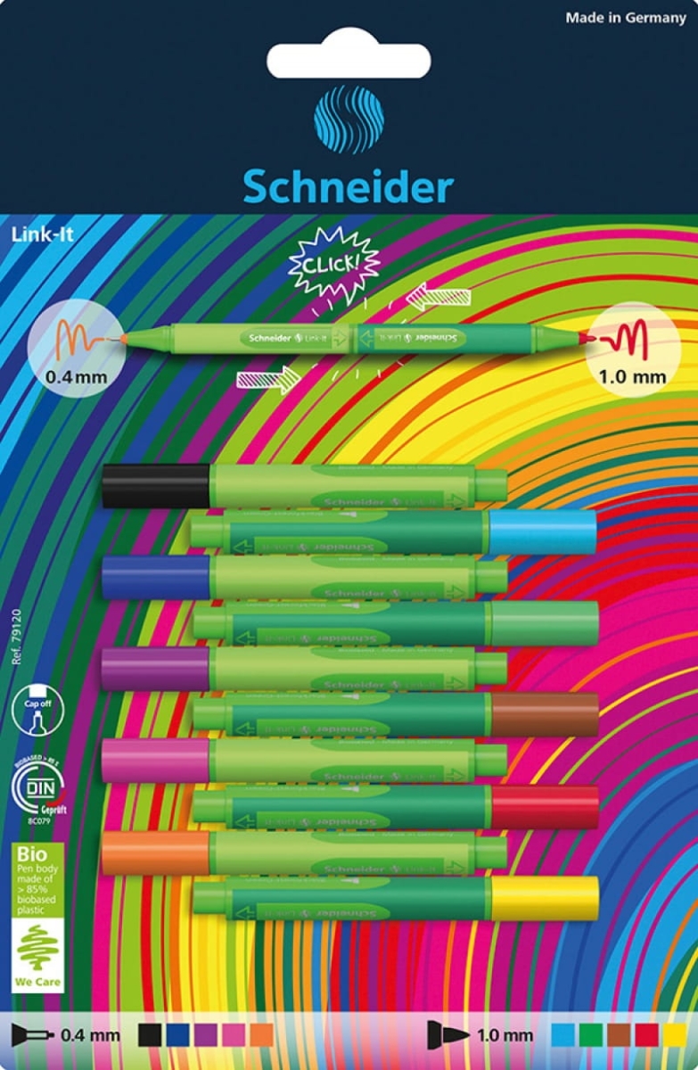 Zestaw Cienkopisów i Flamastrów Schneider Link-IT 0,4mm/1mm 5+5szt SR79120