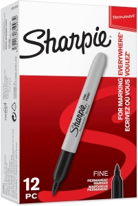 Marker Permanent Sharpie Fine Point Czarny F 1,0mm 12 sztuk