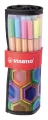 Cienkopis Stabilo Point 88 25 Elementów Zestaw Rollerset Etui 8825-071-20