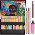 Zestaw Stabilo Arty Etui Kartonowe 50 Elementów Kredki+Pisaki+Zakreślacze