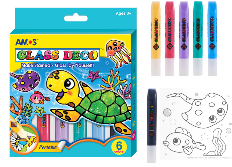 Farby witrażowe AMOS GD10P6 - 10,5 ml x 6 kolorów