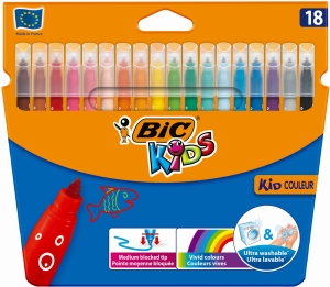 Flamastry Bic Kids Couleur Fluos 18 Kolorów Zmywalne 9375081