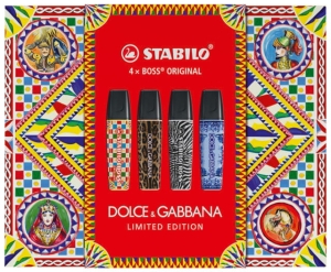 Zakreślacz Stabilo Boss x Dolce&Gabbana W Luksusowym Opakowaniu 4 Sztuki