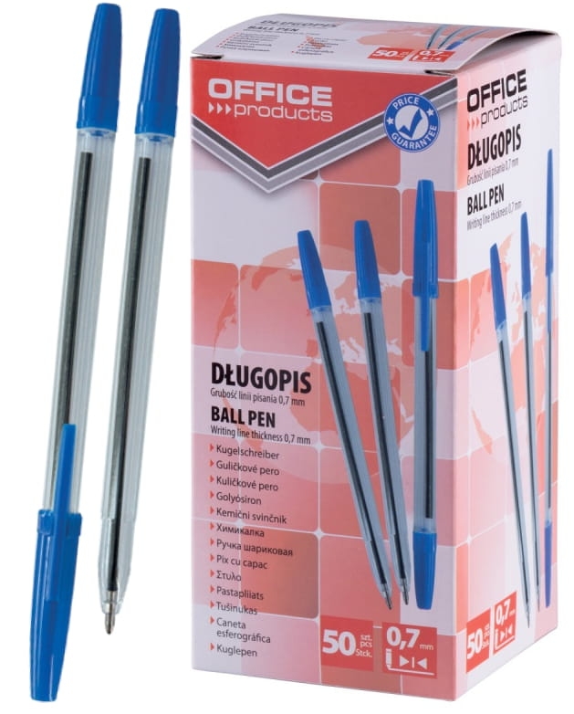 Długopis Klasyczny Office 0,7mm Niebieski 50 Sztuk