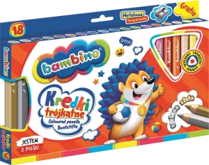 Kredki Trójkątne Bambino 18 Kolorów + Temperówka