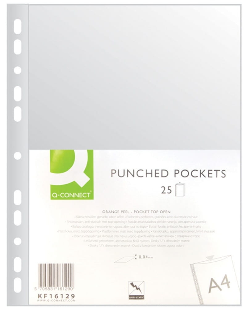 Koszulki Groszkowe A4 40Mic Q-Connect 25 Sztuk