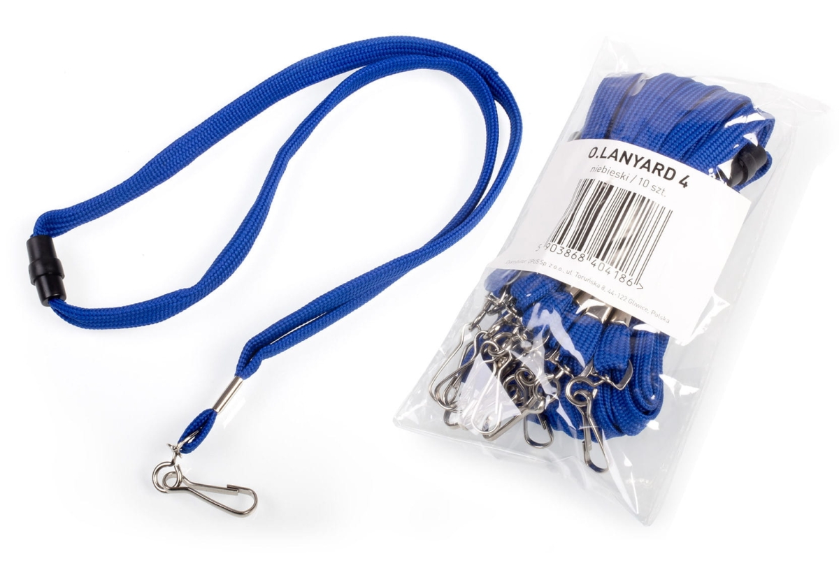 Smycze zakończone karabińczykiem O.LANYARD 4  Niebieskie 10 Sztuk Opus