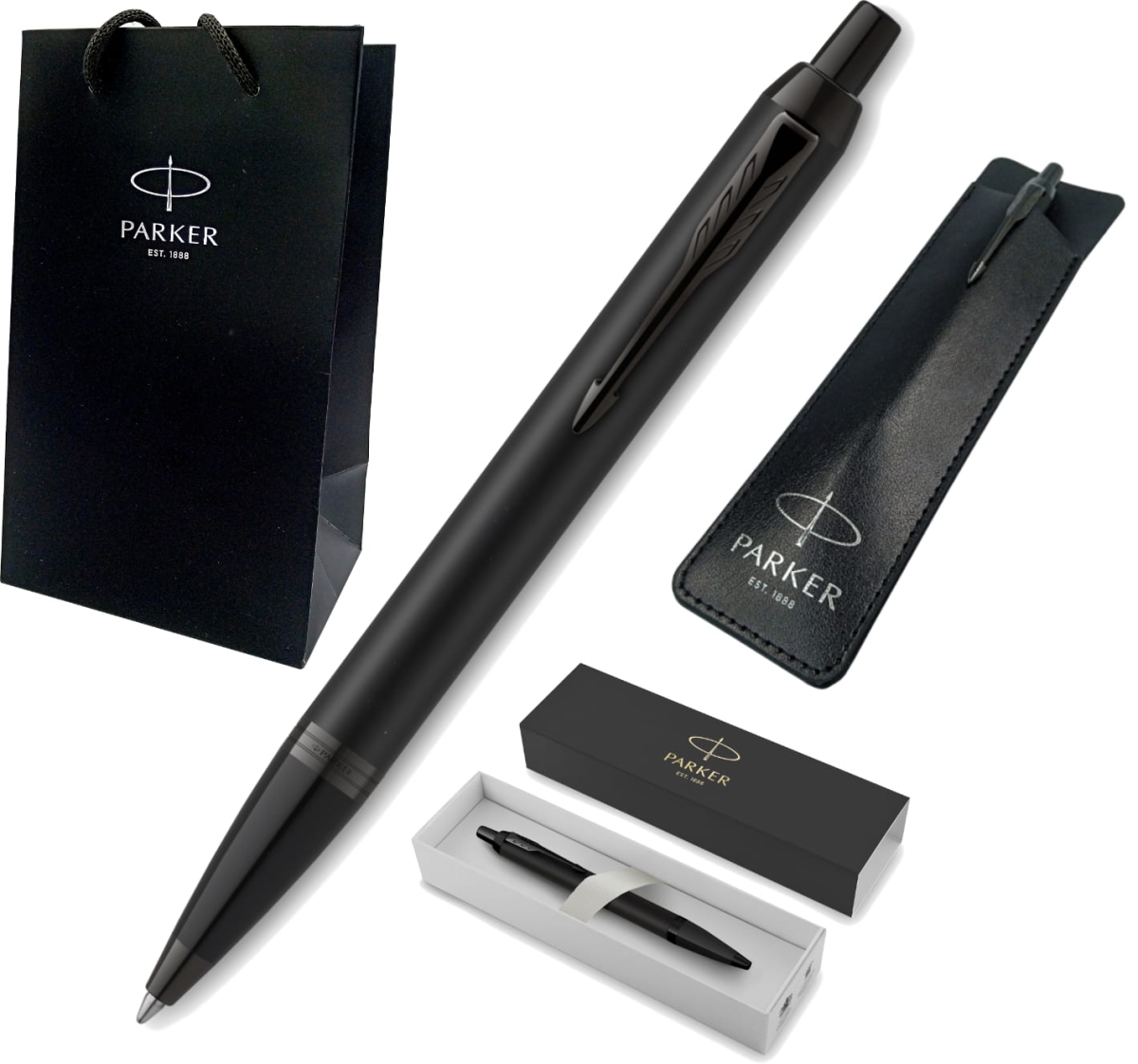 Długopis Parker IM Achromatic Black Czarna Obudowa + Etui + Torebka