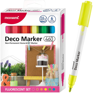 Markery Akrylowe Dekoracyjne Deco Marker B 460 6 Kolorów Fluorescent Monami