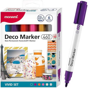 Markery Akrylowe Dekoracyjne Deco Marker B 460 6 Kolorów Vivid Monami