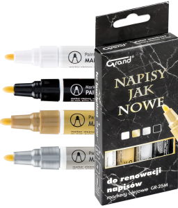 Markery Olejowe GRAND 4 Kolory Do Renowacji Napisów Na Nagrobkach GR-25M
