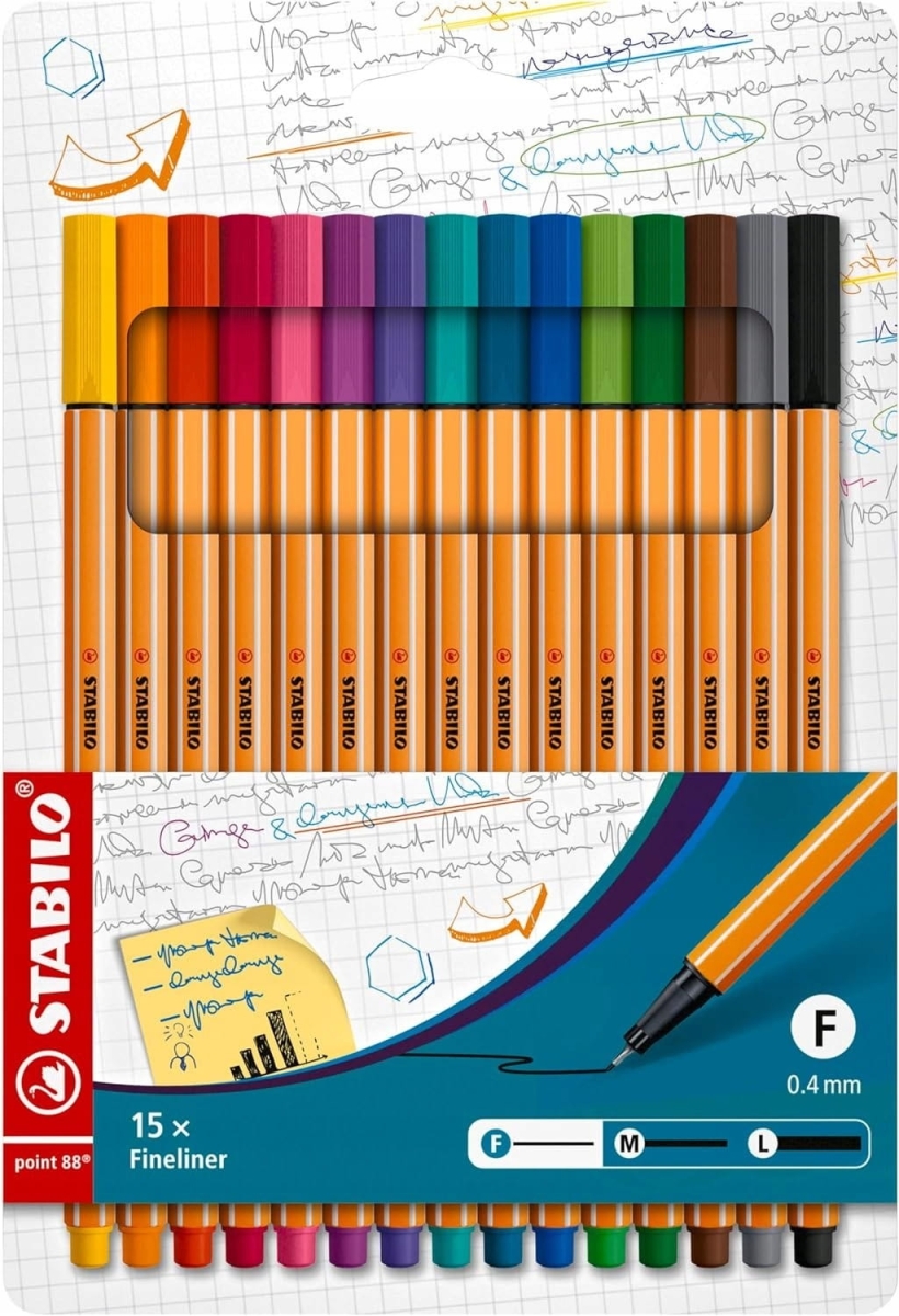 Cienkopis Stabilo Point 88 Kpl.15 sztuk
