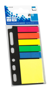 Zakładki Indeksujące 6x25 Sztuk 50x45 + 12x44  Wpinane Tierra