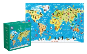 Puzzle Kids 250 Elementów World Map Interdruk