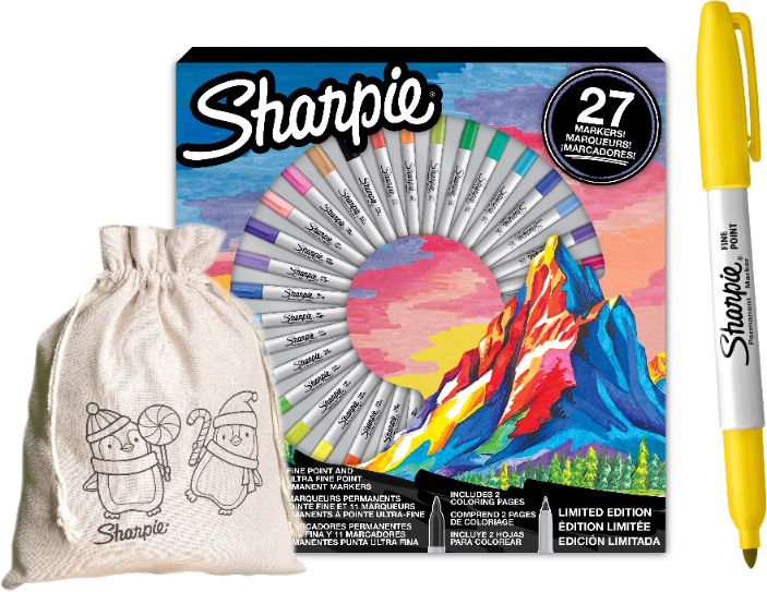 Markery Permanentne Sharpie Fine Ultrafine Zestaw 27 kolorów Góra Zestaw