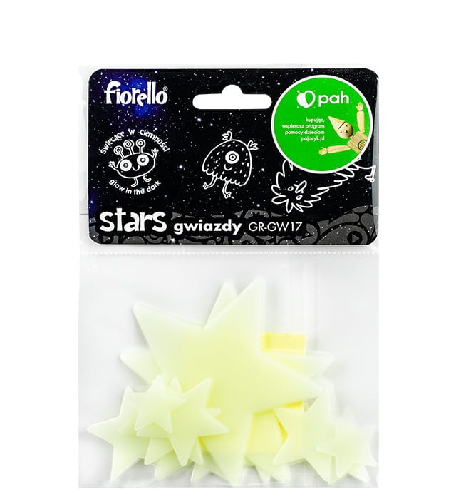 Ozdoby Fluorescencyjne Gwiazdki Świecące W Ciemności Mix 12 Sztuk Fiorello