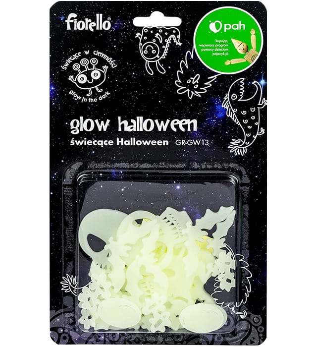 Ozdoby Fluorescencyjne Halloween Świecące W Ciemności Mix 18 Sztuk Fiorello