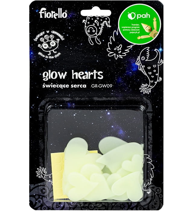 Ozdoby Fluorescencyjne Serca Świecące W Ciemności Mix 24 Sztuki Fiorello
