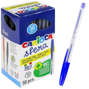 Długopis Tradycyjny Carioca Sfera Niebieski Komplet 50 Sztuk W Opakowaniu