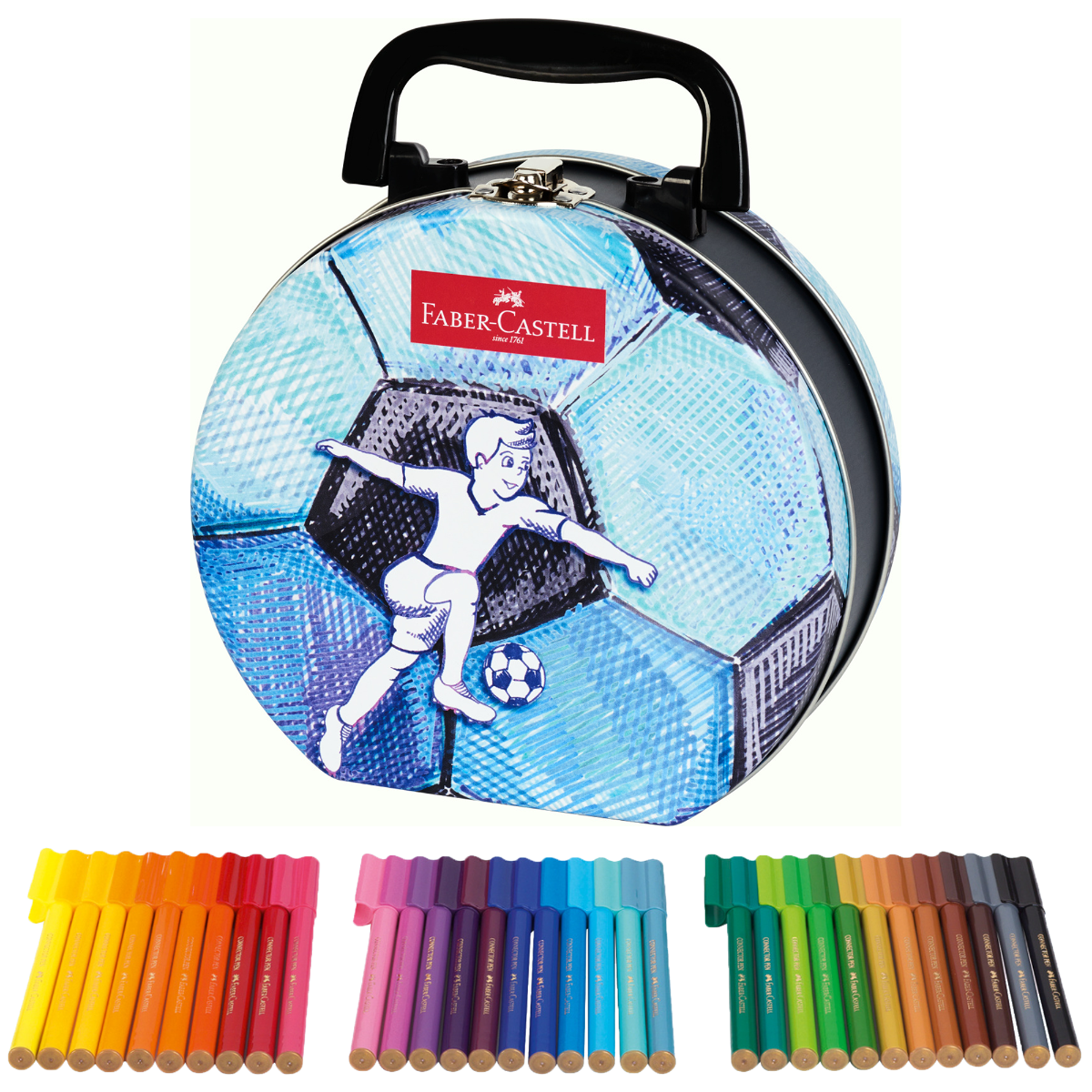Flamastry Connector 33 Sztuki Walizka Football Piłka Nożna Faber-Castell