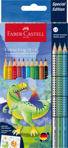 Kredki Ołówkowe Grip 2001 Dinozaury 13 Kolorów + Naklejki Faber-Castell