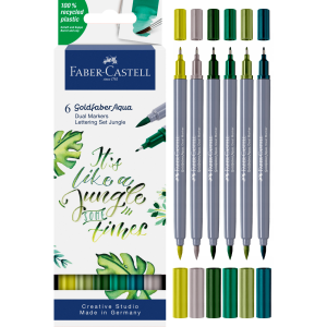 Pisaki Akwarelowe Goldfaber Dwustronne Handlettering 6szt Faber-Castell