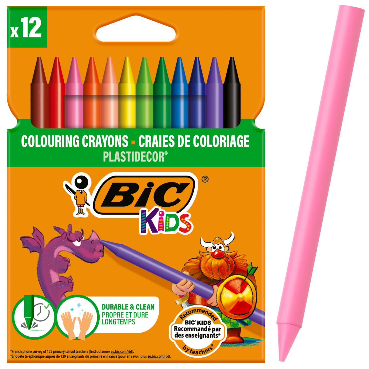 Kredki Woskowe BIC KIDS Plastidecor 12 kolorów