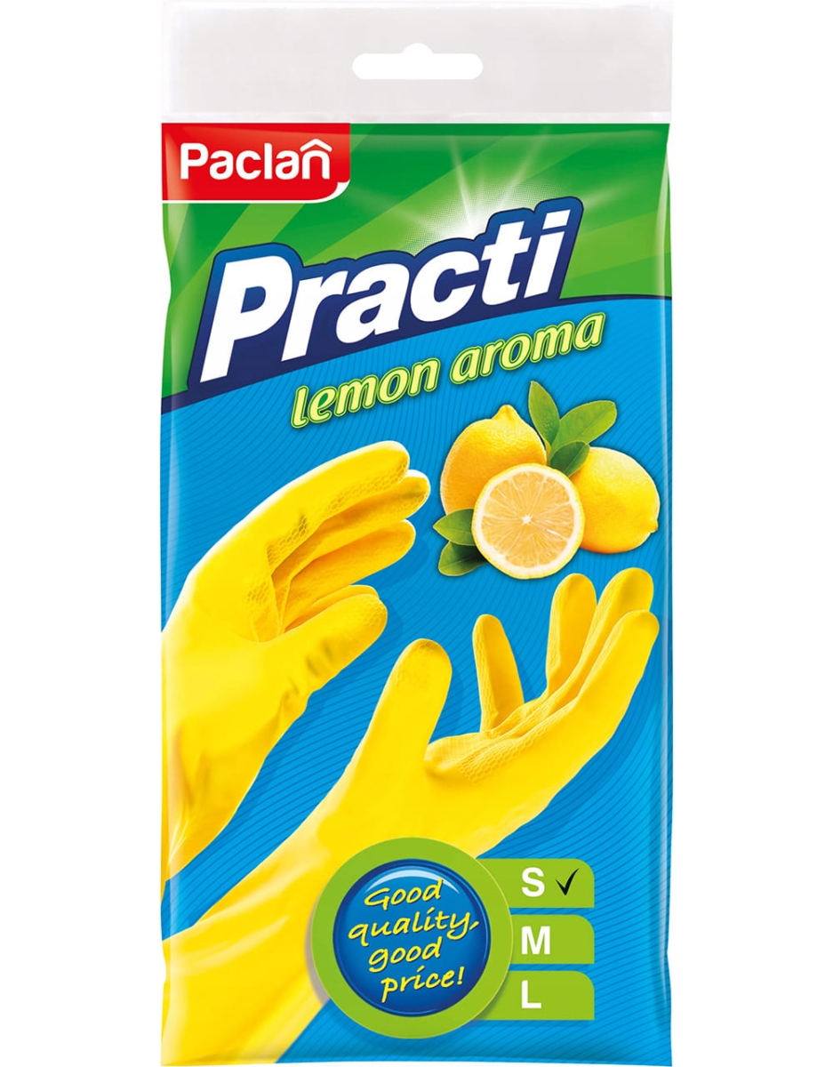 Rękawice Gumowe Gospodarcze S Practi Paclan Lemon
