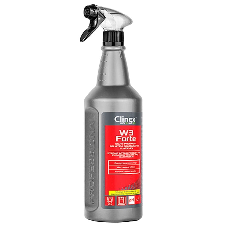 Clinex W3 Forte 1L Płyn Do Mycia Sanitariatów i Łazienki Na Kamień Mocny