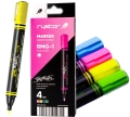 Marker Kredowy Rystor RMG-1 UV Do Szkła Świeciący RMG-1 Etui 4 kolory