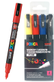 Marker Akrylowe z Farbą Plakatową POSCA UNI PC-3M 4 Kolory Etui