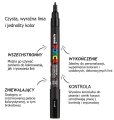 Marker Akrylowe z Farbą Plakatową POSCA UNI PC-3M 4 Kolory Etui