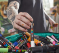 Marker Akrylowe z Farbą Plakatową POSCA UNI PC-3M 4 Kolory Etui