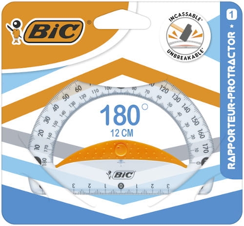 Kątomierz BIC Protector 1 Cm Blister 1 Sztuka Przeźroczysty