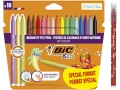 Flamastry  BIC Kids Kid Couleur Pastel Pudełko 18 Różnych Kolorów