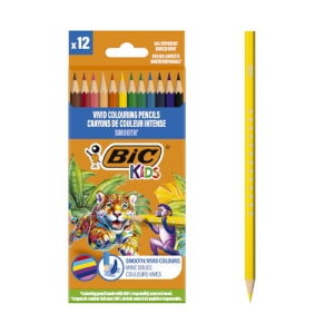Kredki BIC Kids Smooth ECO Drewniane 12 Różnych Kolorów Pudełko
