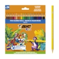 Kredki BIC Kids Smooth ECO Drewniane 24 Różne Kolory Pudełko